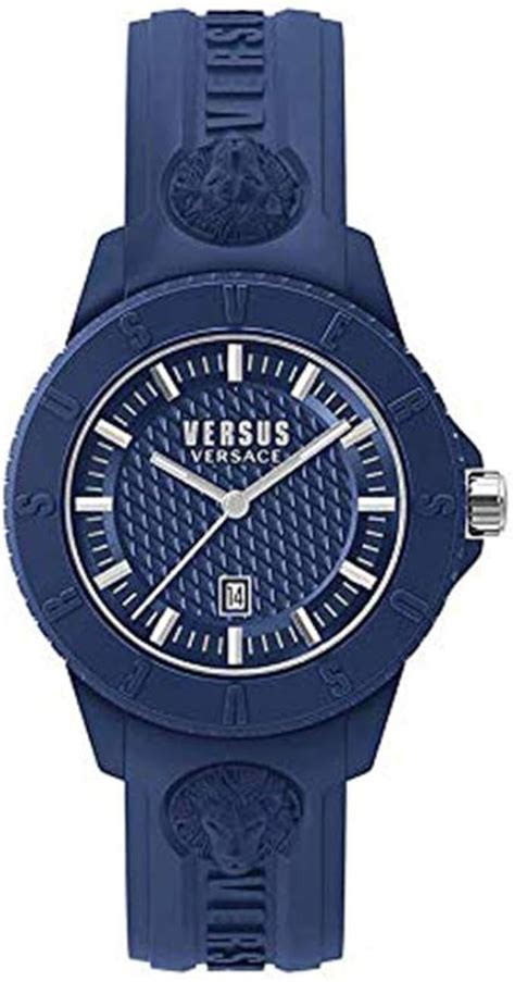 versus by versace unisex tokyo blue silicone strap watch|Versus Versace Tokyo Date Silicone Watch, 43mm .